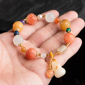 กำไลหยกทรงน้ำเต้าประดับโทแพซธรรมชาติ ดีไซน์เก๋สำหรับผู้หญิง ขายส่ง SL84 - Product Image 5