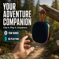 Haut-parleur Bluetooth sans fil portable d'extérieur avec poignée, basses profondes, compatible carte TF, prêt à être expédié