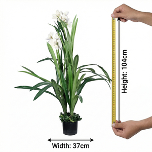 Artificial White Lily Flower Plant Real Touch Decorative Indoor Potted Plant for Home Office Hotel Event Decor - Product Image 5