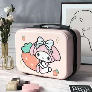 Новый дизайн, симпатичная сумка для макияжа, чемодан с твердым корпусом, дорожная тележка, сумки для багажа, водонепроницаемая косметичка из АБС-пластика - Product Image 5