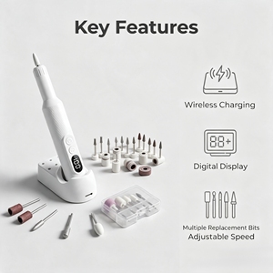 Machine à ongles électrique sans fil portable avec affichage numérique et kit de lime à ongles - Product Image 6