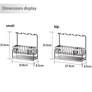 Organisateur de caddie d'évier de cuisine avec porte-éponge, organisateur de cuisine en acier inoxydable avec plateau de vidange automatique, support d'évier pour la cuisine - Product Image 6