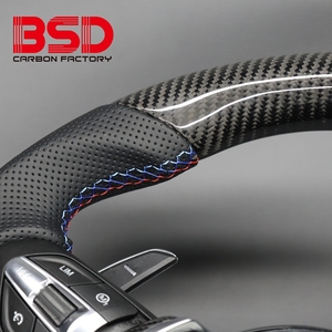 Volante Deportivo de Fibra de Carbono Compatible con <span class=keywords><strong>BMW</strong></span> F30 F10 535i F32 F20 F36 F22 M F82 X5 F15 F80 M3 F11 F31 F01 F07 X3 F25 - Product Image 3