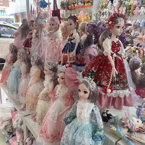 MYLULU yiwu مبيعات المصنع مباشرة رخيصة دمية bjd مع فستان ملون مطاط للفتيات الرضع
