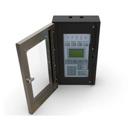 Boîtier de panneau répéteur d'alarme incendie sécurisé TRIANGLE MS00-CB-01S0 avec porte en verre et serrure, finition marron brillant et noir mat, sécurité optimale
