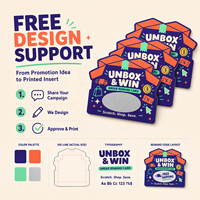 Carte promotionnelle à gratter et gagner de haute qualité, personnalisable en forme et taille, avec logo, impression sérigraphique écologique, pour récompenses instantanées