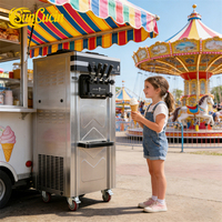 Machine à crème glacée molle professionnelle, équipement en acier inoxydable pour gelato et yaourt automatique pour boutique en plein air, maison