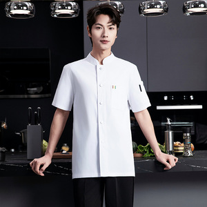 เสื้อเชฟแขนสั้นสำหรับผู้ชายผู้หญิงชุดทำงานผ้าโพลีเอสเตอร์ระบายอากาศได้ดีใหม่ล่าสุดฤดูใบไม้ผลิฤดูร้อน - Product Image 5