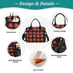 Bolsas Térmicas para Almuerzo con Asa y Diseño Personalizado de Flor de Anturio Roja de Hawái, Aloha Summer, para Mujer - Product Image 3
