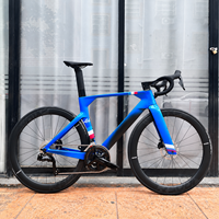 Vélo de course sur route en carbone, vélo complet avec jeu de roues en carbone, logo personnalisé
