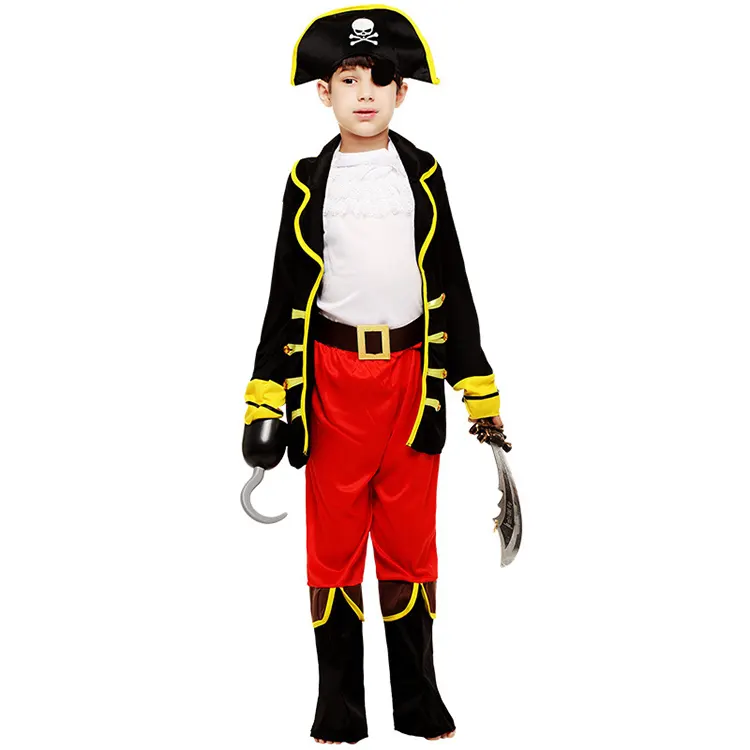 Детский костюм для мальчиков, одежда для выступлений, одежда для косплея, костюмы для карнавала, Хэллоуина, Детский костюм Карибского пирата, самурая
