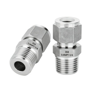 Raccord de compression en acier inoxydable avec écrou de blocage, connecteur mâle droit pour un étanchéité sécurisée - Product Image 1