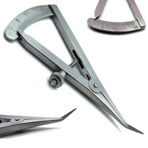 Jauge de mesure dentaire Yes Intl en acier inoxydable, tête courbée, tête droite, type vis, compas, instrument chirurgical - Product Image 1