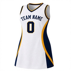 Robe de basket-ball pour femmes, jaune et violette, uniforme d'équipe sportive avec nom, numéro et logo personnalisés - Product Image 4