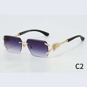 Gafas de Sol Clásicas Carer Doradas, Gafas de Marca de Lujo, Gafas de Sol de Diseñador, Gafas de Metal sin Montura, Gafas con Protección UV - Product Image 6