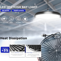 Projecteur LED UFO à haut rendement 100W 150W 200W pour éclairage industriel et commercial d'atelier, entrepôt, garage, usine