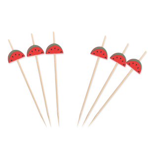 Spuntini di spiedini di bambù gratuiti 100 stuzzicadenti naturali da 4.7 pollici Snack bastoncini di formaggio frutta - Product Image 6