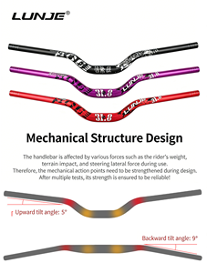 Manubri per Mountain Bike XC/AM, Manubri per Downhill Fuoristrada 720-780mm, Manubri a Coda di Rondine con Angolo Extra Lungo - Product Image 3