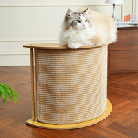 Griffoir pour chat multifonctionnel compact tout-en-un, avec lit balancelle Moon Boat et griffoir mural vertical, pour le bien-être du chat