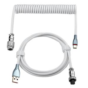 Type C Mechanical <b>Keyboard</b> Coiled Cable PVC 1.5m USB Aviation Connector for Desktop Computer Cable Aviation Plug Line - Product Image 1