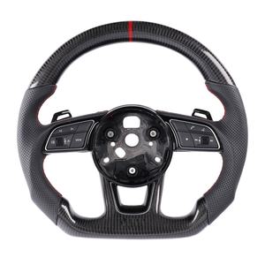 Volant de direction en fibre de carbone pour <span class=keywords><strong>Audi</strong></span> S3 <span class=keywords><strong>RS</strong></span> R8 A6 A4 B5 B7 C7 A3 A7 - Product Image 1