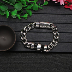 Yunnique Pulsera de plata tibetana con ancla para hombre, diseño geométrico, joyería de moda - Product Image 3