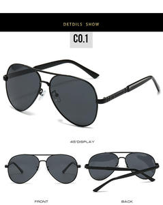 Gafas de Sol de Diseño Clásico con Marco Metálico para <span class=keywords><strong>Hombre</strong></span>, con Protección UV400 y <span class=keywords><strong>Lentes</strong></span> TAC para Ciclismo y Senderismo - Product Image 3