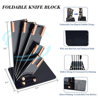 Ensemble de 6 couteaux de cuisine en acier inoxydable 3Cr13 avec revêtement antiadhésif, couteau de chef, couteau à découper et couteau utilitaire pour la cuisine à domicile