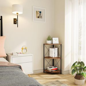 Corner Shelf 33x15x85cm Solid Wood Iron Multifunctional <b>Kitchen</b> Storage <b>Rack</b> Standing Type Rectangle Shape - Product Image 2