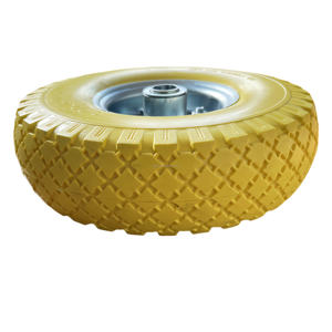 पु फोम व्हील 3.00-4 फ्लैट मुक्त pu फोम ठोस टायर हाथ ट्रॉली व्हील और टायर - Product Image 4