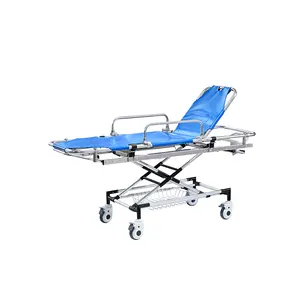 High Quality Hospital Ambulance Folding Aluminum Alloy Emergency Patient Strecher Trolley Bed