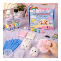 Kit Squishy Taba Personnalisable Moules Animaux en Silicone Liquide Outils de Mélange Perles Décoratives Carton Cadeau Anti-Stress