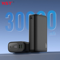 WST Banque De Puissance Téléphone Mobile Affichage Numérique PD 20W Charge Rapide Grande Capacité 30000mah Power Bank