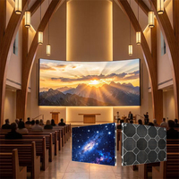 Écran LED d'intérieur Qianfan GOB P2.5/P2.0/P1.8 pour églises et lieux de culte, mur vidéo à taux de rafraîchissement élevé, raccordement sans soudure, maintenance frontale