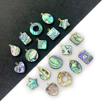 Bijoux de mode, pendentifs en coquille d'ormeau naturelle, plaqués or, pendentifs en coquille d'ormeau circulaires pour la fabrication de colliers et de bracelets