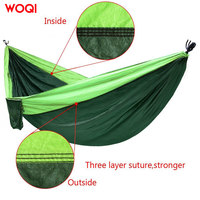 Hamac de survie portable de luxe pour le camping en plein air WOQI, en nylon, simple/double