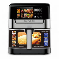 Friteuse à air AOJA 9L 6L, vente en gros, 1800W, commande mécanique ou écran tactile, fenêtre visible, pour cuisine domestique