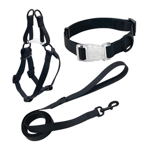 Waterproof PVC Dog Collar Harness <b>Leash</b> Set, Soft Safe Non-toxic Adjustable <b>Pet</b> Walking Kit - Product Image 2