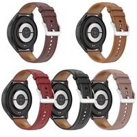 Bracelet en cuir avec boucle en métal argenté 20/22mm pour Huawei Watch 3/4 Bracelet en cuir véritable pour xiaomi watch S4 Bracelet en cuir