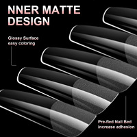 Faux ongles à presser mats, sans sculpture requise, 100 pièces par boîte, en ABS, styles carré, amande, hybride, pleine ou demi-pousse, pour doigts