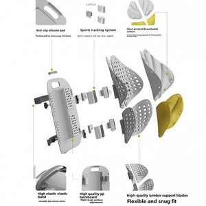 Cuscino Lombare Ergonomico a Quadrifoglio, Supporto Schiena Regolabile Super <span class=keywords><strong>Elastico</strong></span> per Sedia da Ufficio e Sedile Auto, per Dolore Lombare - Product Image 5
