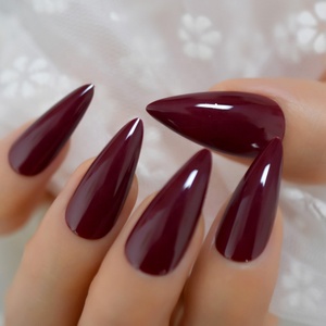 Sharp brun chocolat <span class=keywords><strong>faux</strong></span> ongles couverture complète Point moyen Long Gel artificiel ongles Art <span class=keywords><strong>Simple</strong></span> quotidien manucure accessoires L5616 - Product Image 5