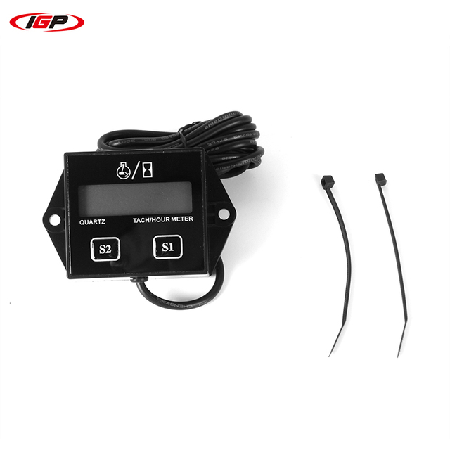 Portable LCD Display IP65 Waterproof Motorcycle Gasoline Digital Tach Hour Meter