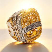 Fabrieksgeassorteerde patronen gepersonaliseerde nieuwe design cadeau volledig stalen custom voetbal goedkope jeugd kampioenschap ringen