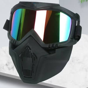 YSMLE Anti-buée UV400 Sport cyclisme lunettes de soleil coupe-vent <span class=keywords><strong>noir</strong></span> <span class=keywords><strong>masque</strong></span> facial pour motocross en plein air et <span class=keywords><strong>moto</strong></span> lunettes colorées - Product Image 1