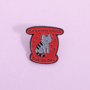 L'horreur persiste, mais moi aussi. Drôle et triste pour la santé mentale, diplôme en alliage de zinc pour cadeau. - Product Image 1
