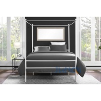 Lit à baldaquin à quatre poteaux, fabrication sur mesure avec une base en métal au design moderne, à vendre, meubles de chambre à coucher, lit simple en métal