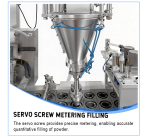 Machine d'emballage automatique pour capsules <span class=keywords><strong>de</strong></span> café moulu instantané <span class=keywords><strong>de</strong></span> qualité alimentaire avec remplissage, scellage et bouchage - Product Image 5