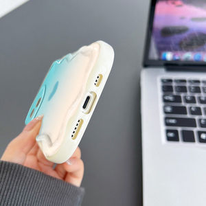 Blu <span class=keywords><strong>bianco</strong></span> amore <span class=keywords><strong>cuore</strong></span> stampa gelato bordo onda Silicone TPU custodia per telefono cellulare per <span class=keywords><strong>Iphone</strong></span> X Xr Xs Max 11 12 13 14 15 16 17 - Product Image 3