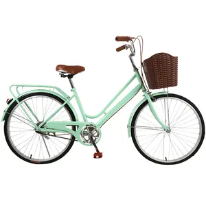 Велосипед женский из высокоуглеродистой стали, Односкоростной Городской велосипед для взрослых, 26/28 дюймов, по низкой цене